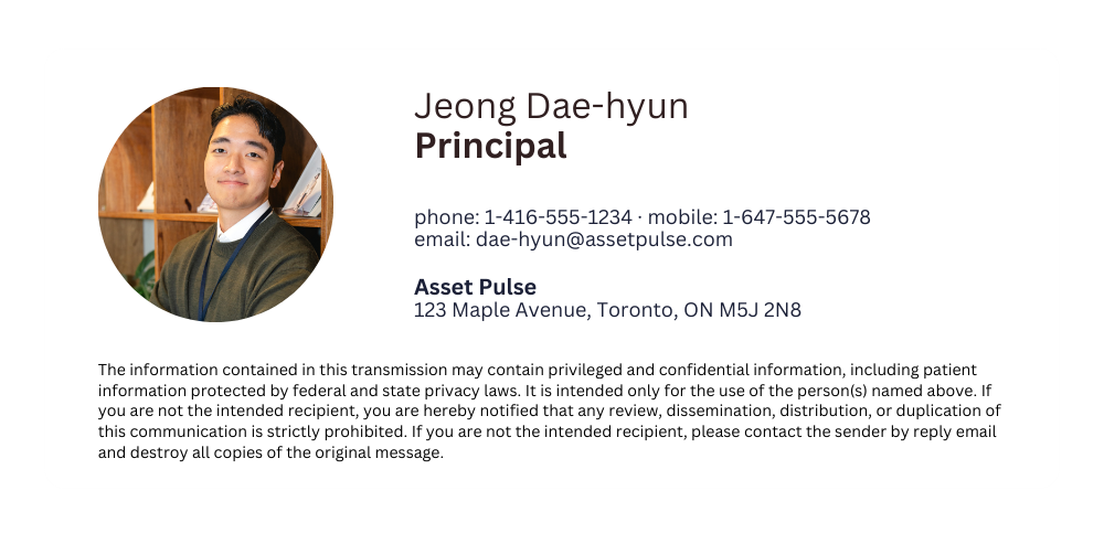 email disclaimer financial services example