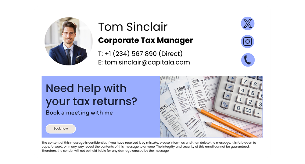 tax manager email signature template