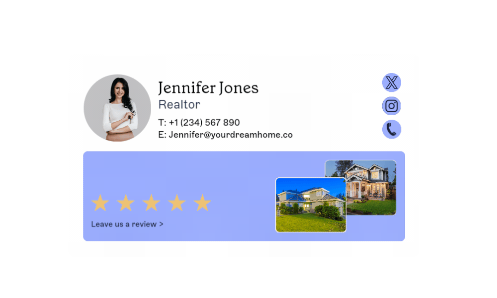 realtor email signature using an animated gif