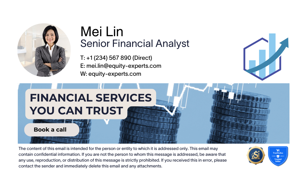 email signature with 2 certification images