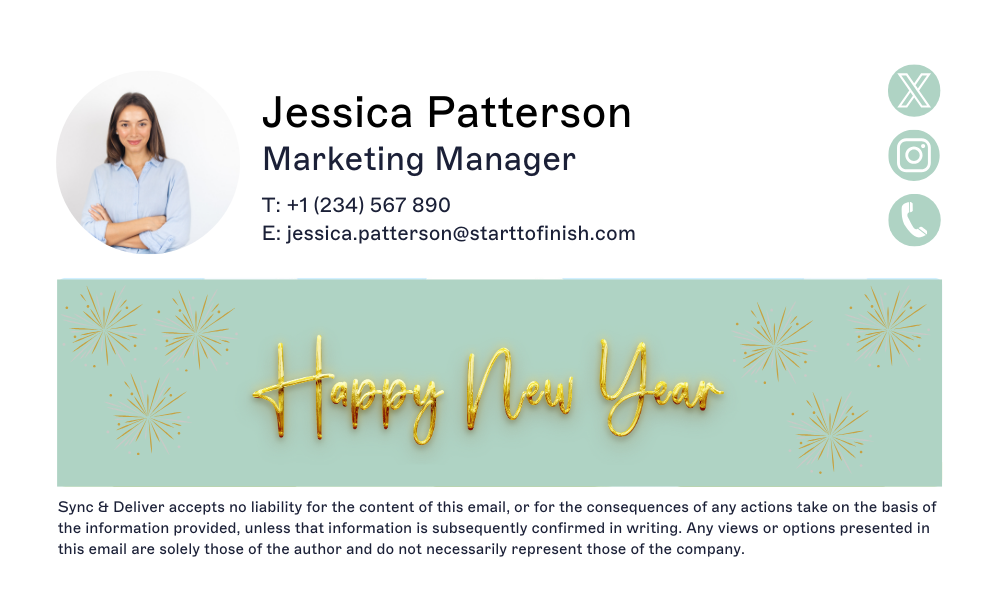 happy new year signature with email disclaimer