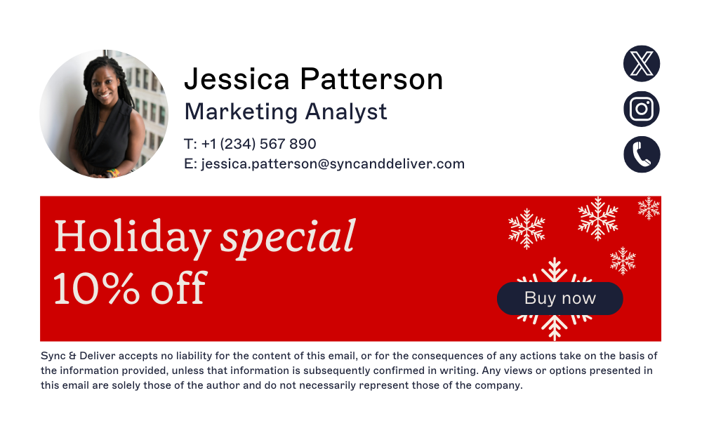 festive email with promo banner
