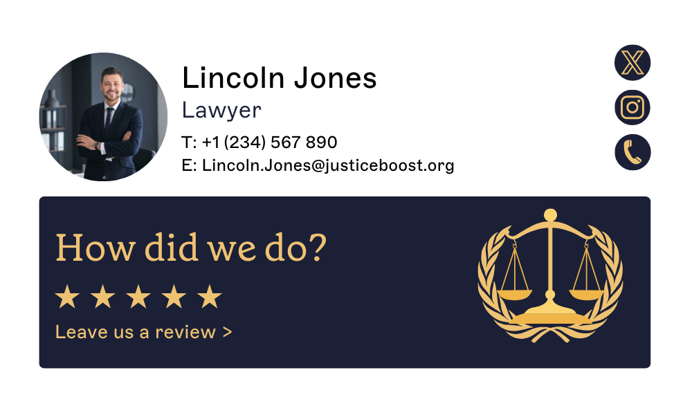 html email signature for a lawyer