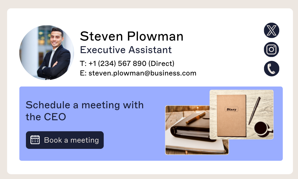 executive assistant email signature template