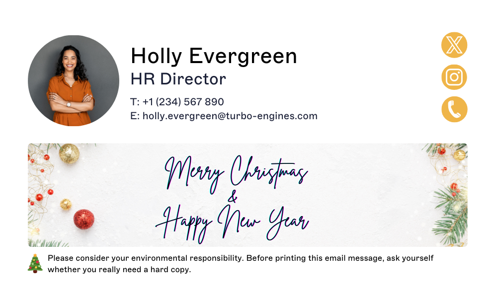 christmas email signature saying with merry christmas and happy new year message