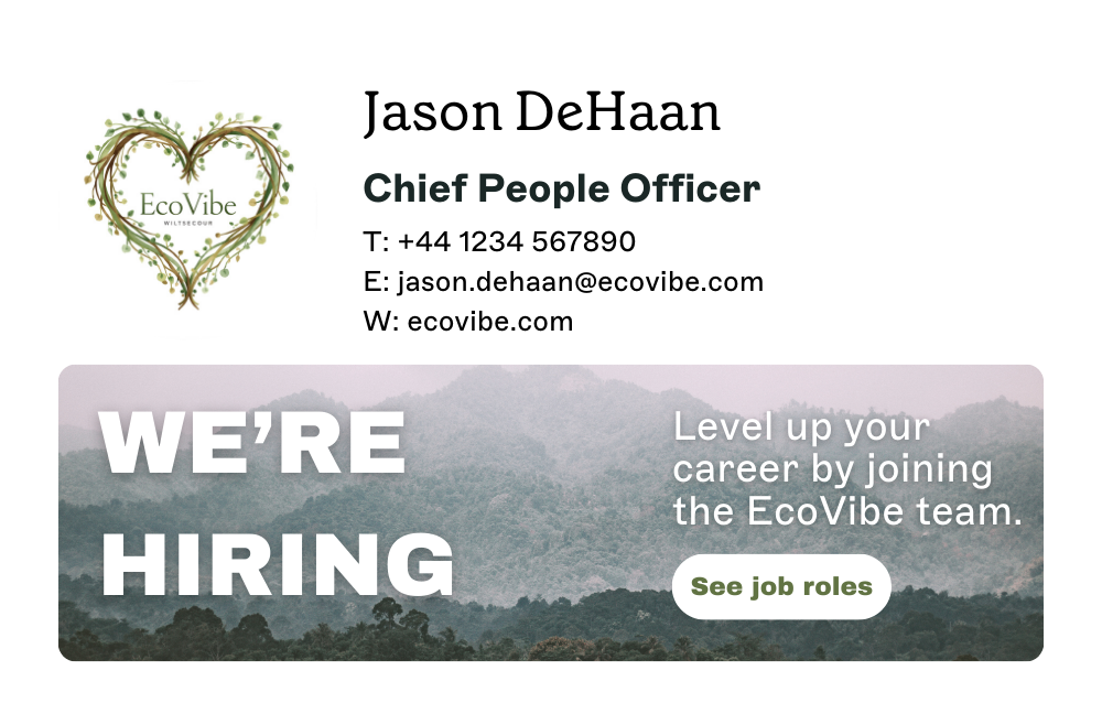 recruitment email signature marketing example