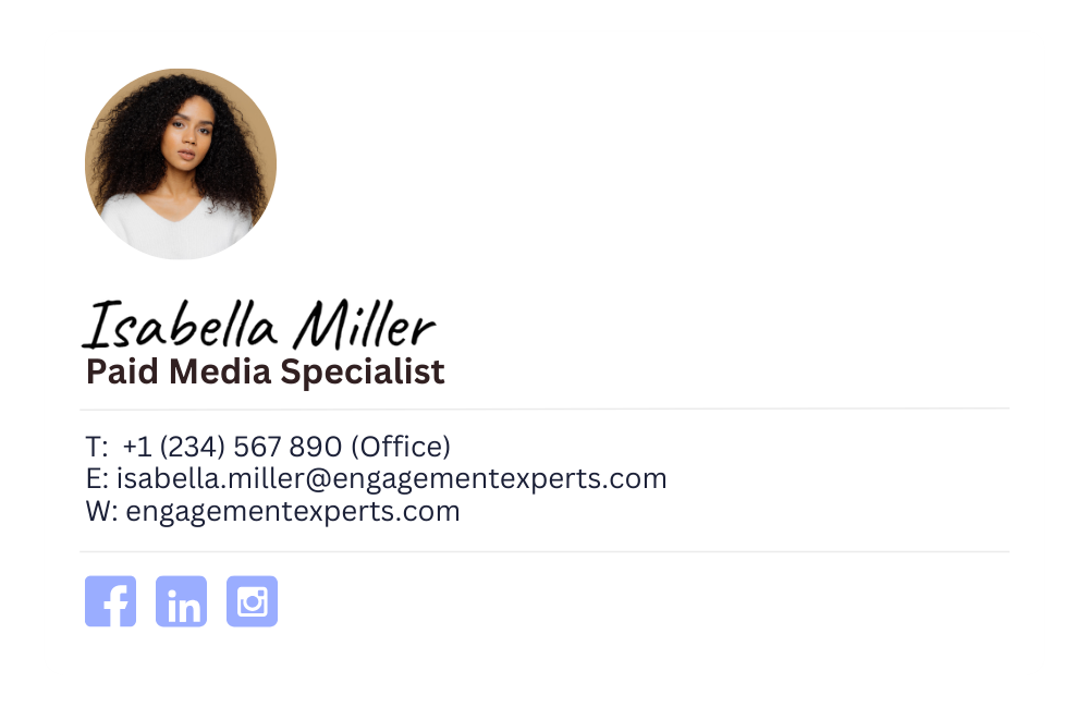 email signature design for paid media specialist