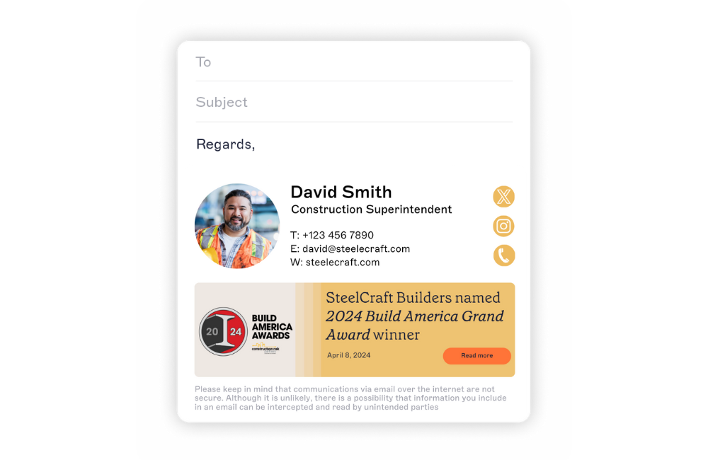 construction superintendent email signature