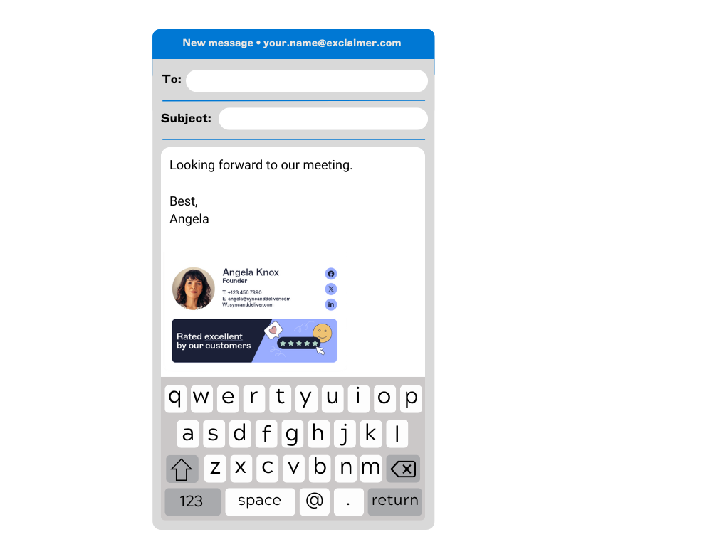 professional email signature on mobile