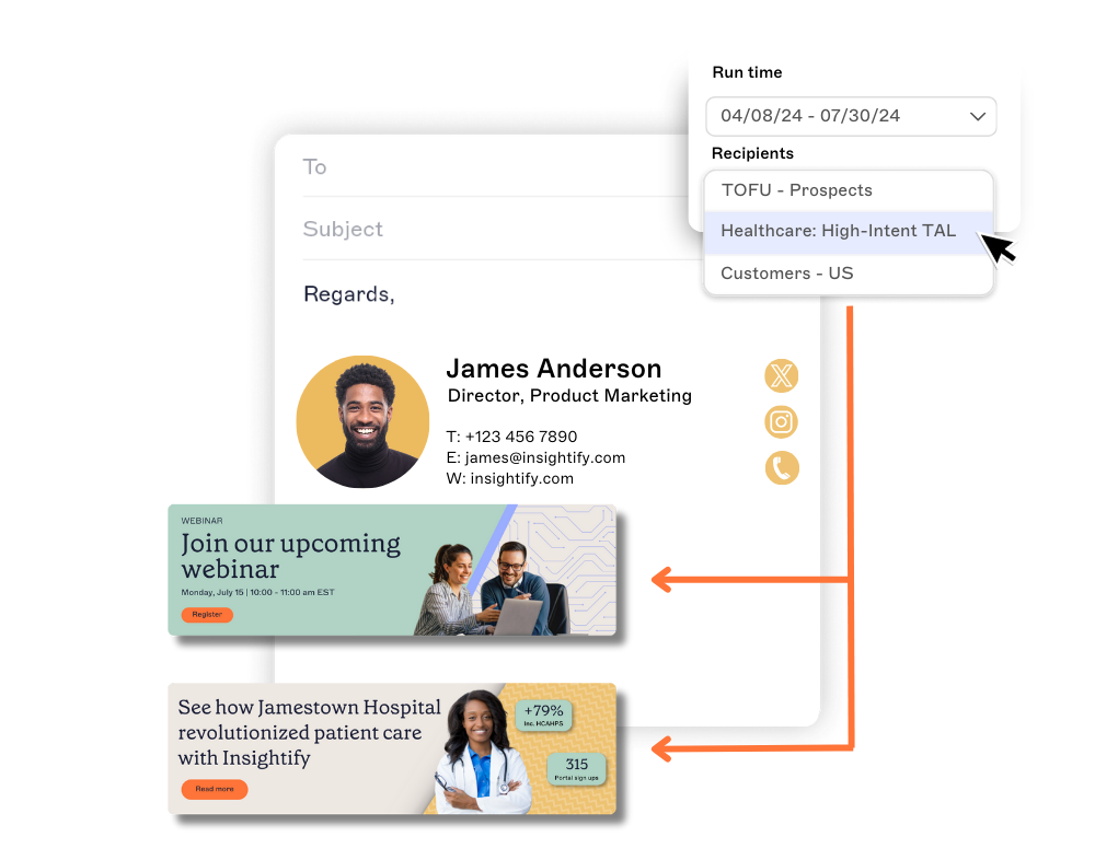 Email signature with different banners