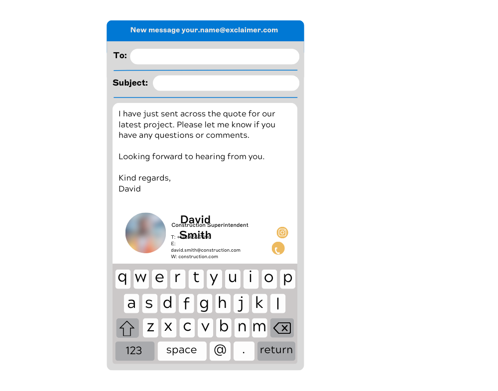 broken mobile email signature design