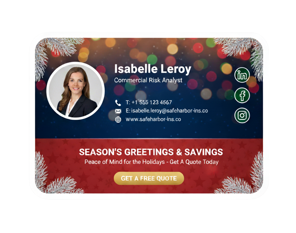 christmas email signature template for insurance