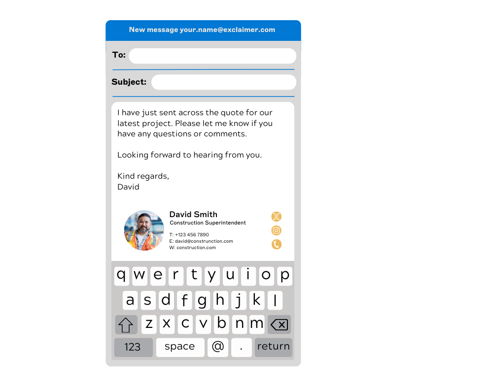 mobile email signature for construction superintendent