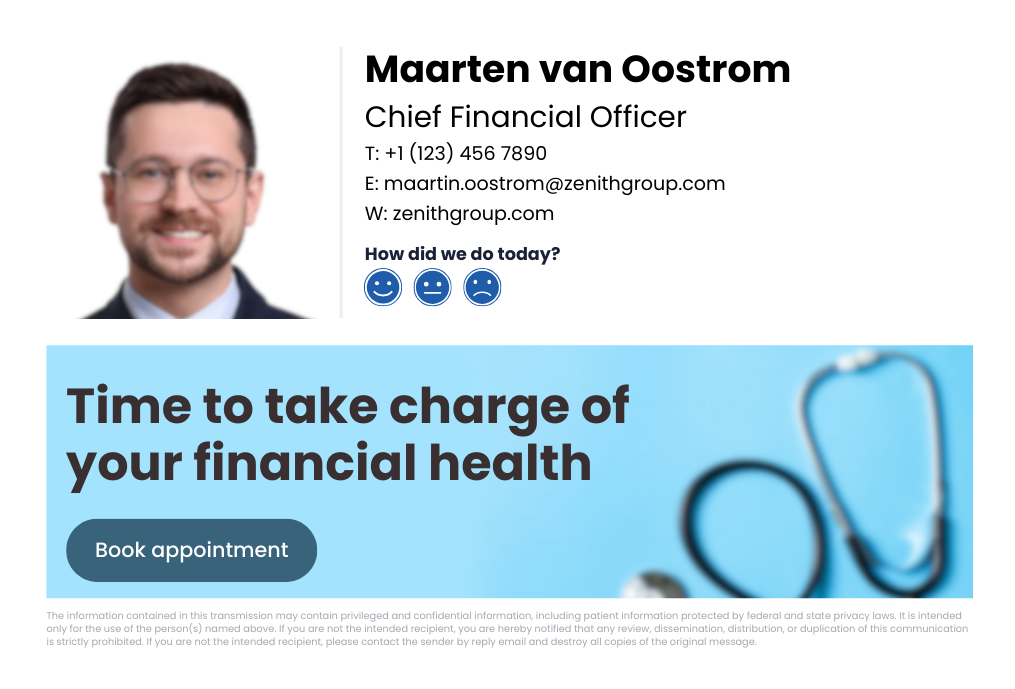 blurry email signature for a CFO