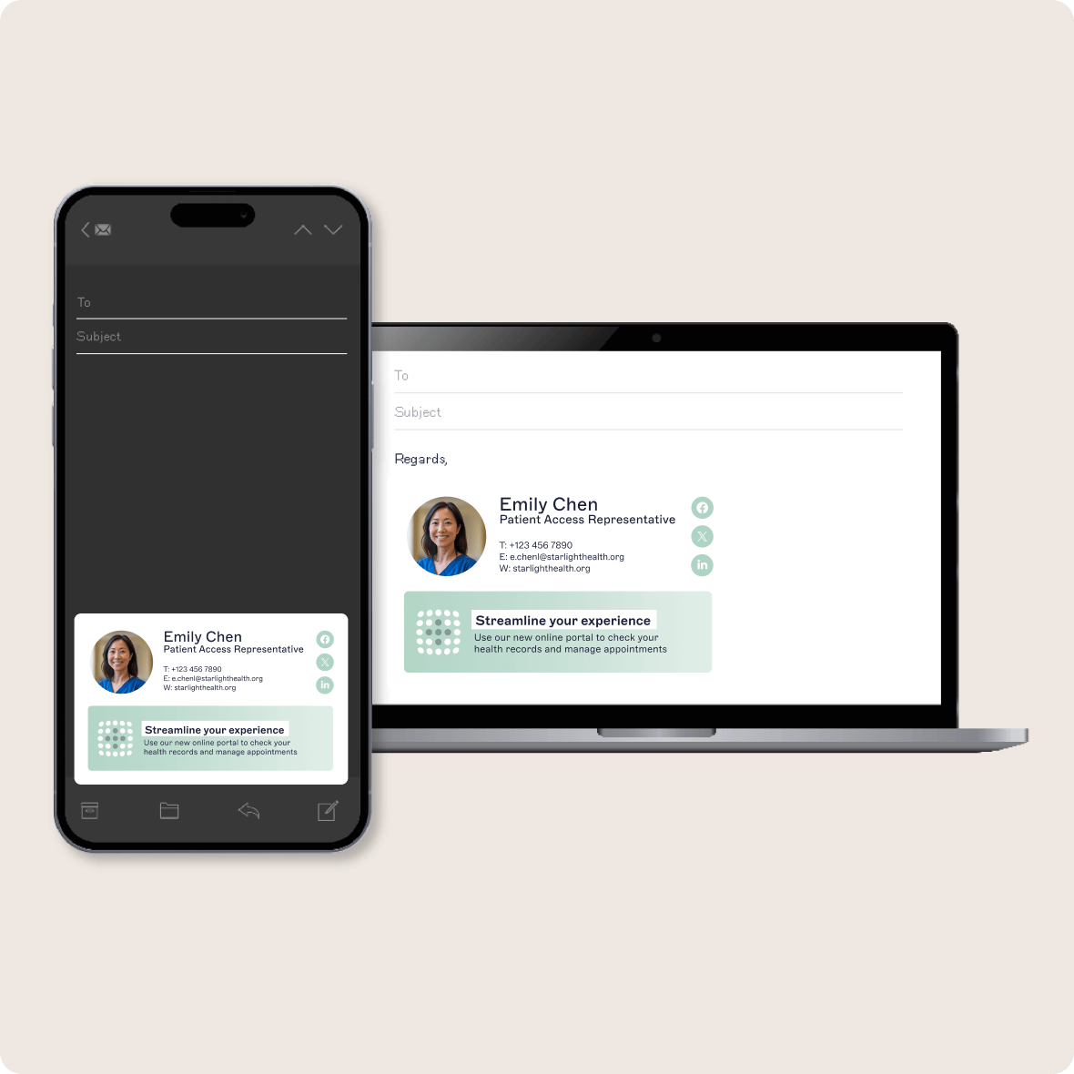 healthcare email signatures on multiple devices