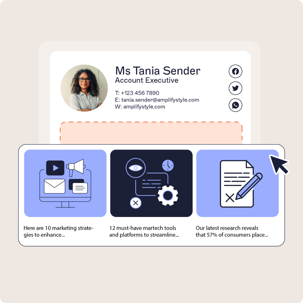 E-Mail-Signatur mit eingebettetem Social-Media-Feed