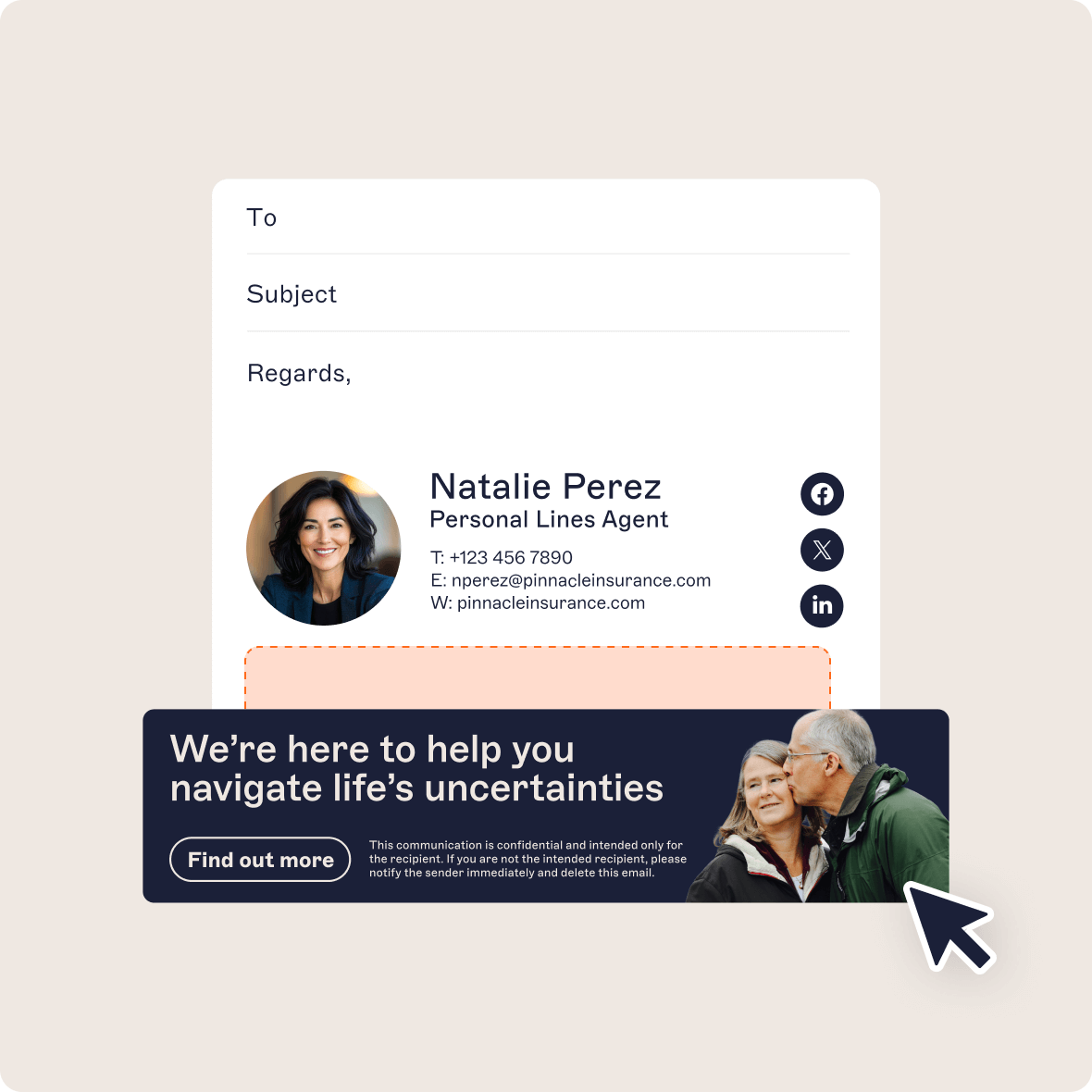 email signature marketing example with banner highlighted