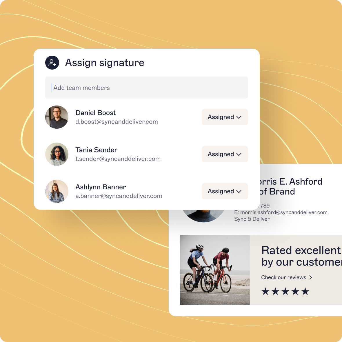 different signatures for one-to-one marketing