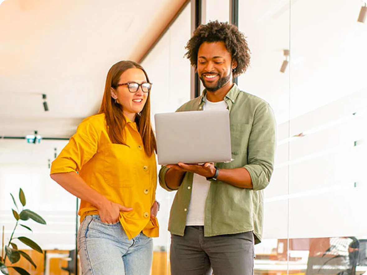 couple looking at laptop