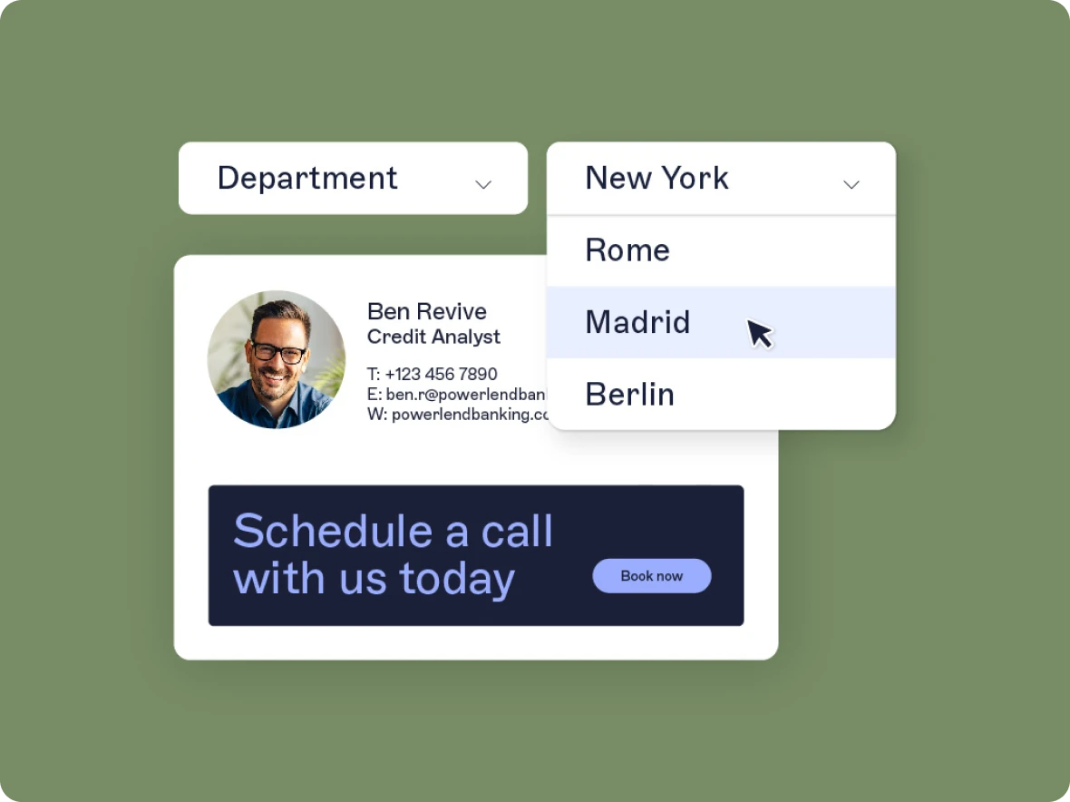 change country email signature
