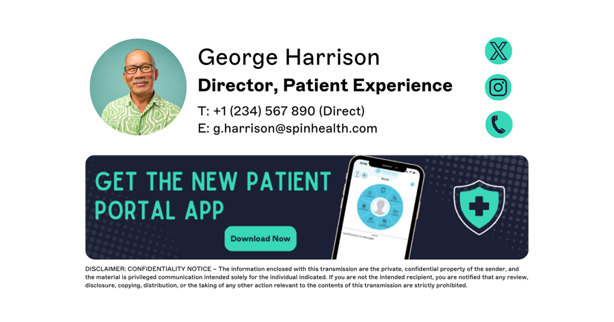 email signature for a healthcare organization