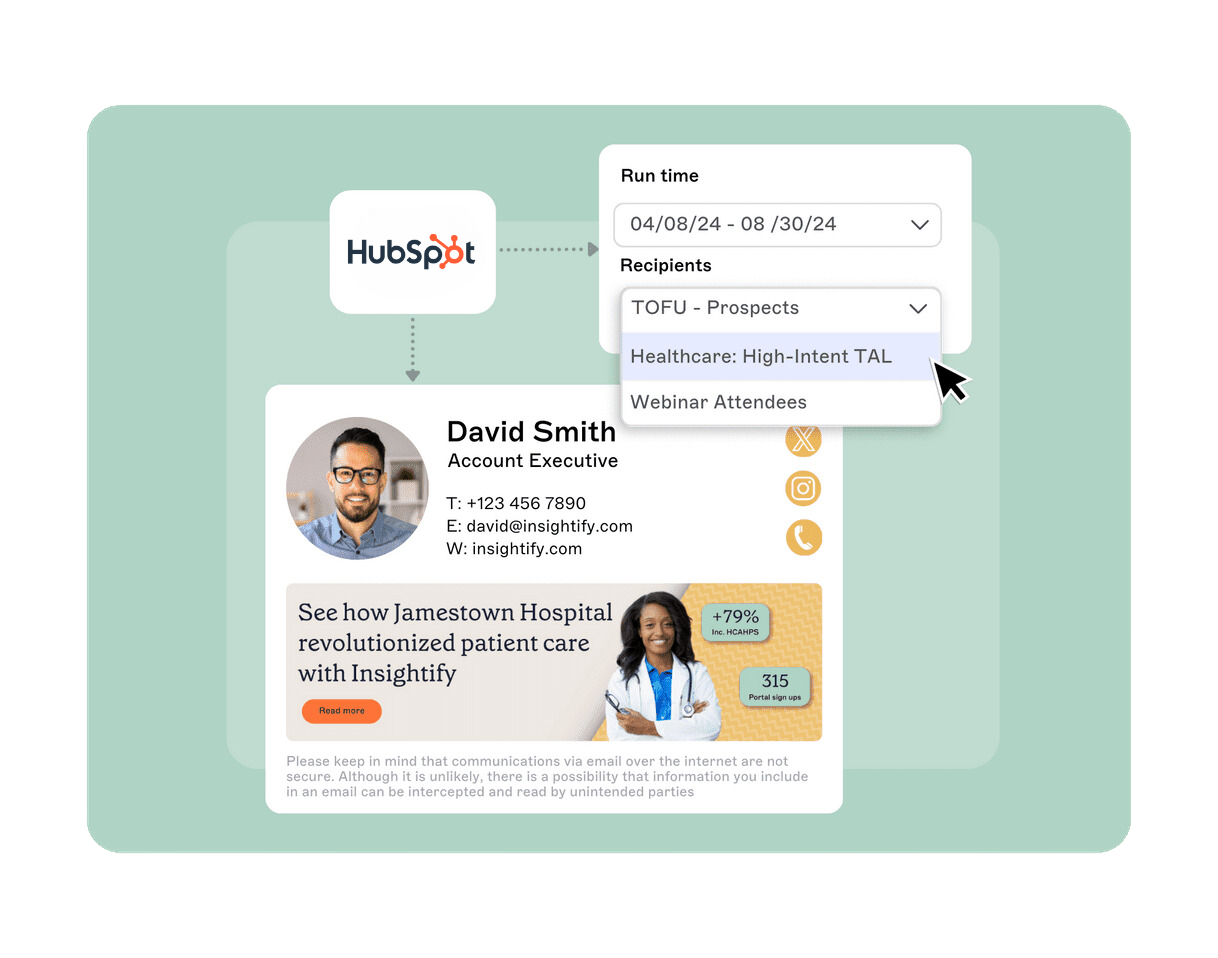 exclaimer hubspot integration healthcare TAL