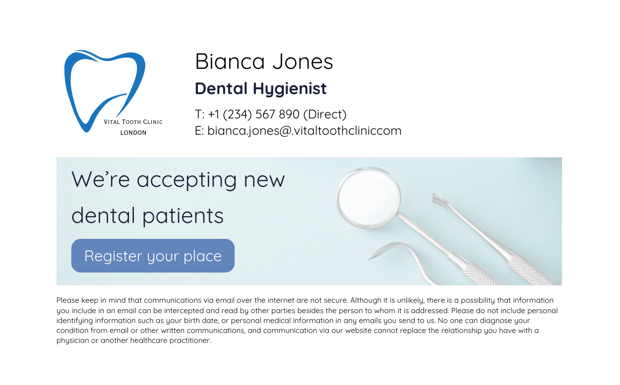 dental hygienist email signature template