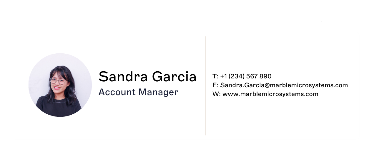 Email signature design with photo