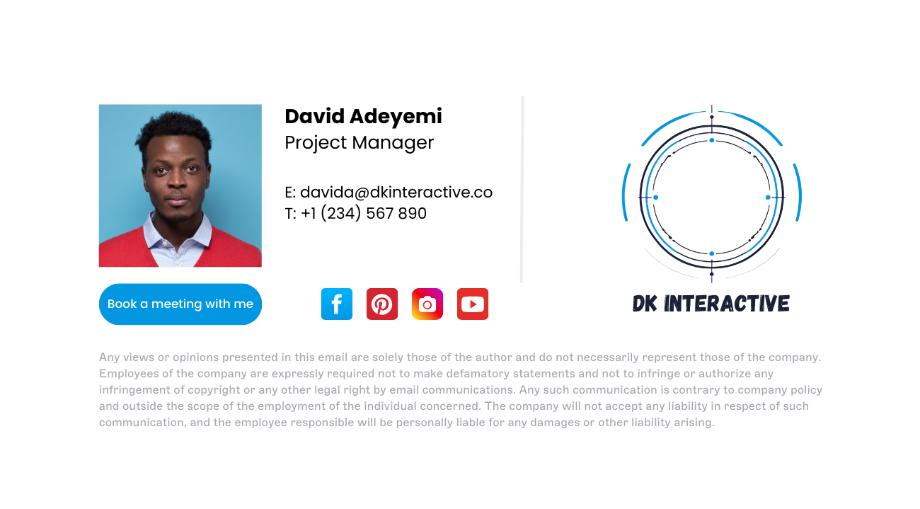 email signature design for project manager