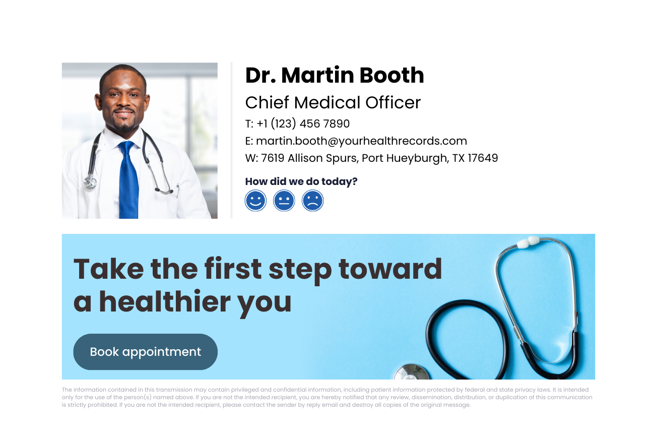 healthcare email signature for chief medical officer