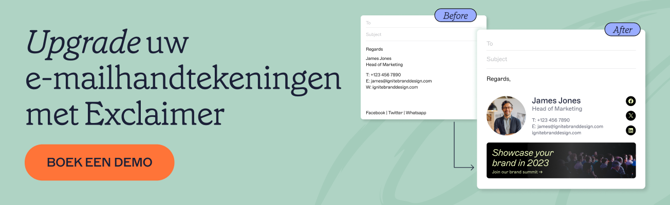 Upgrade naar Exclaimer-banner