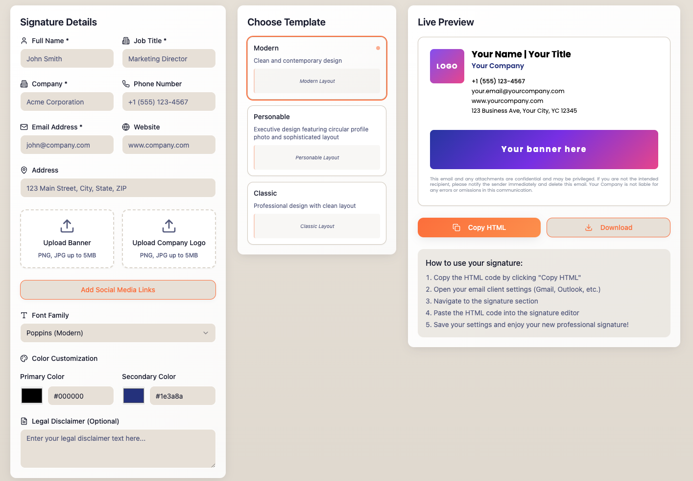 free email signature generator by exclaimer
