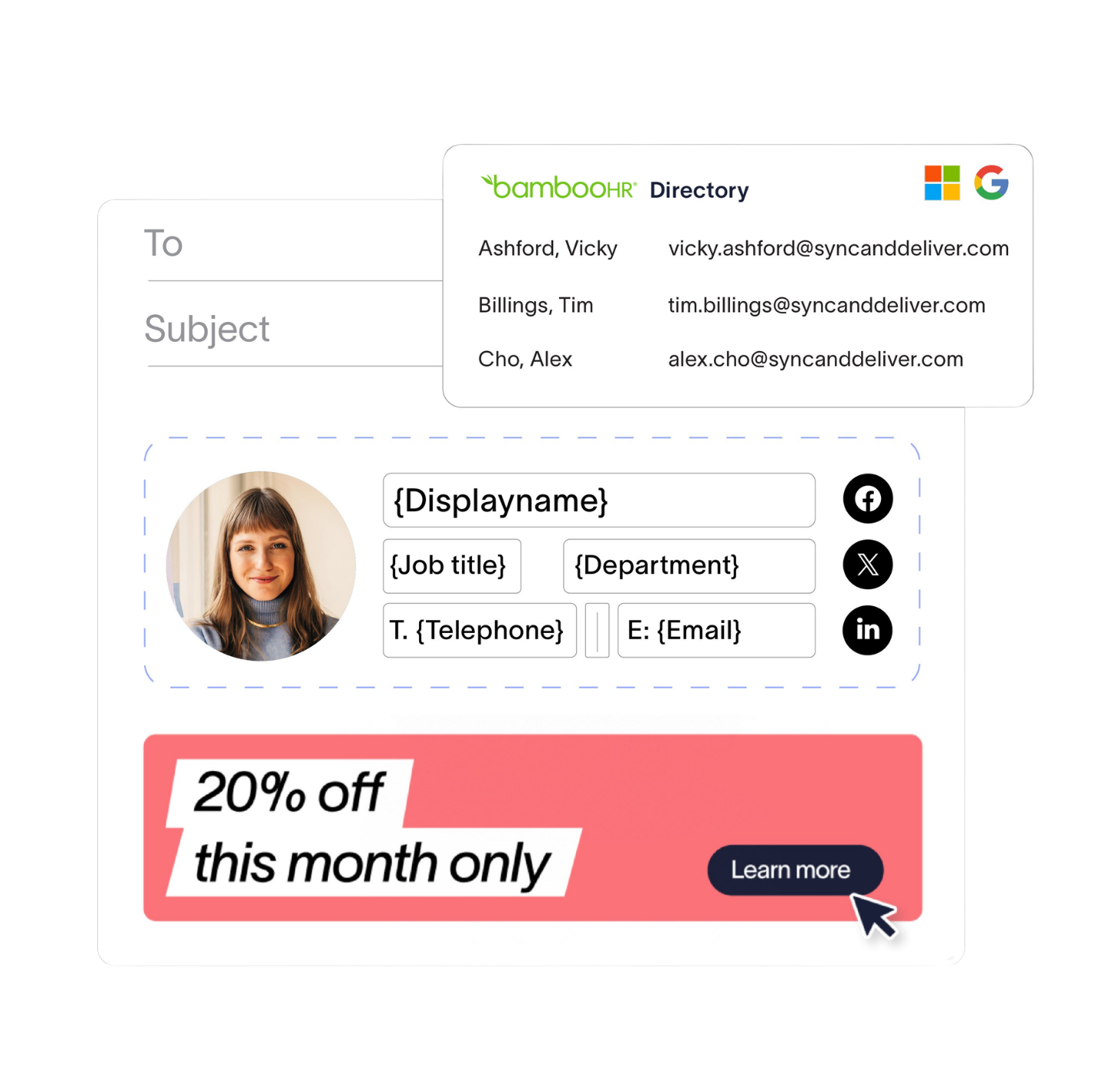 email signature in exclaimer using BambooHR