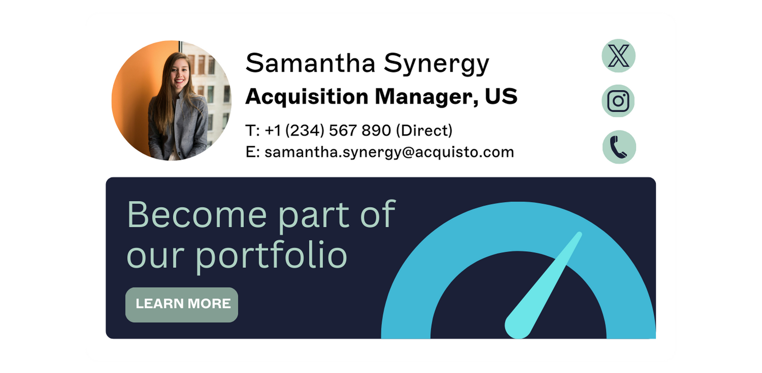 acquisition manager signature with banner