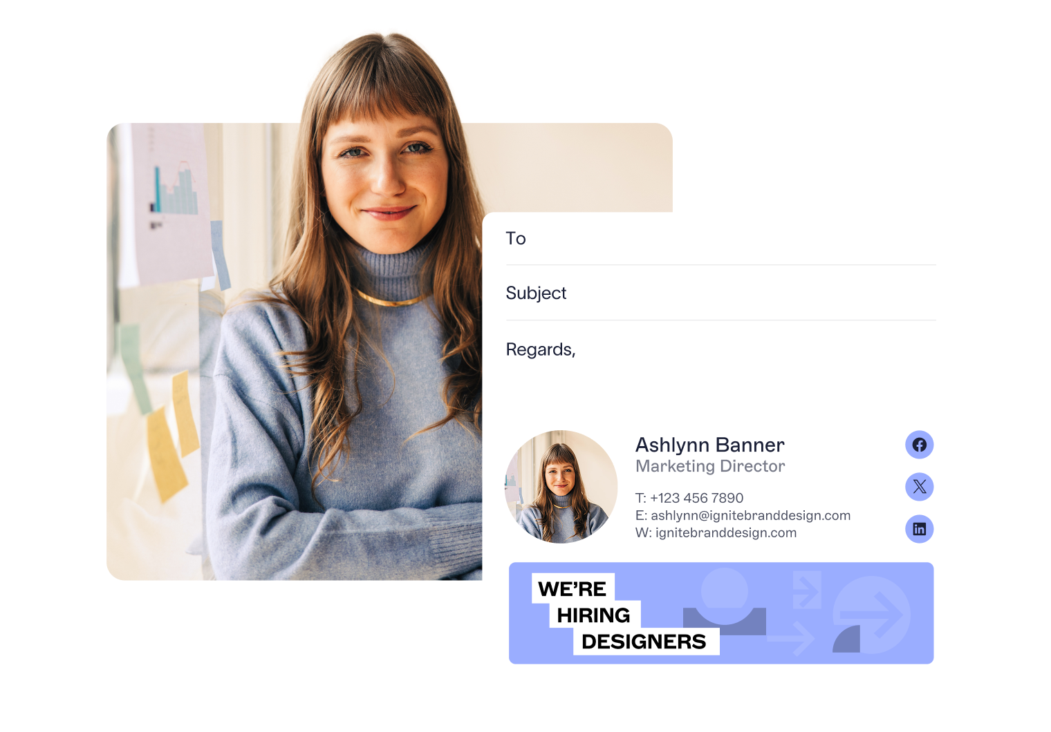 marketing director email signature and photo