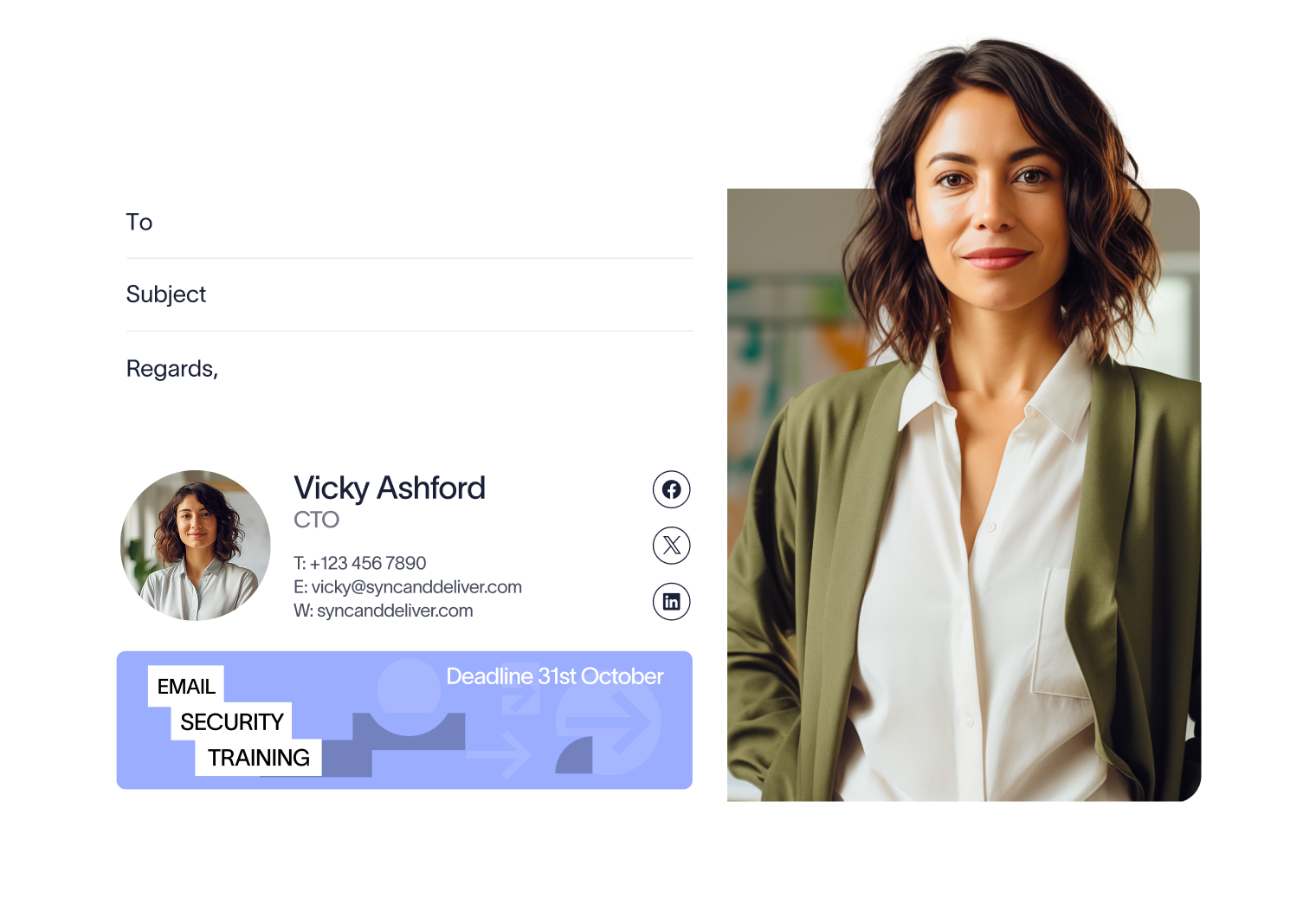 internal email signature with photo