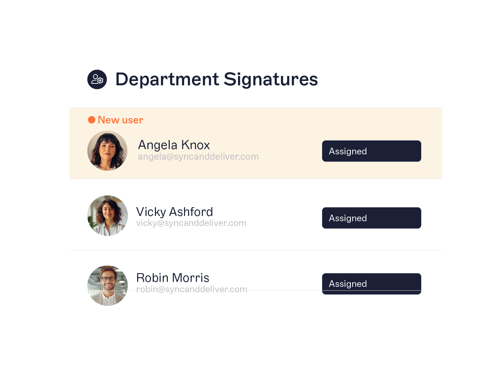 examples of different department signatures graphic
