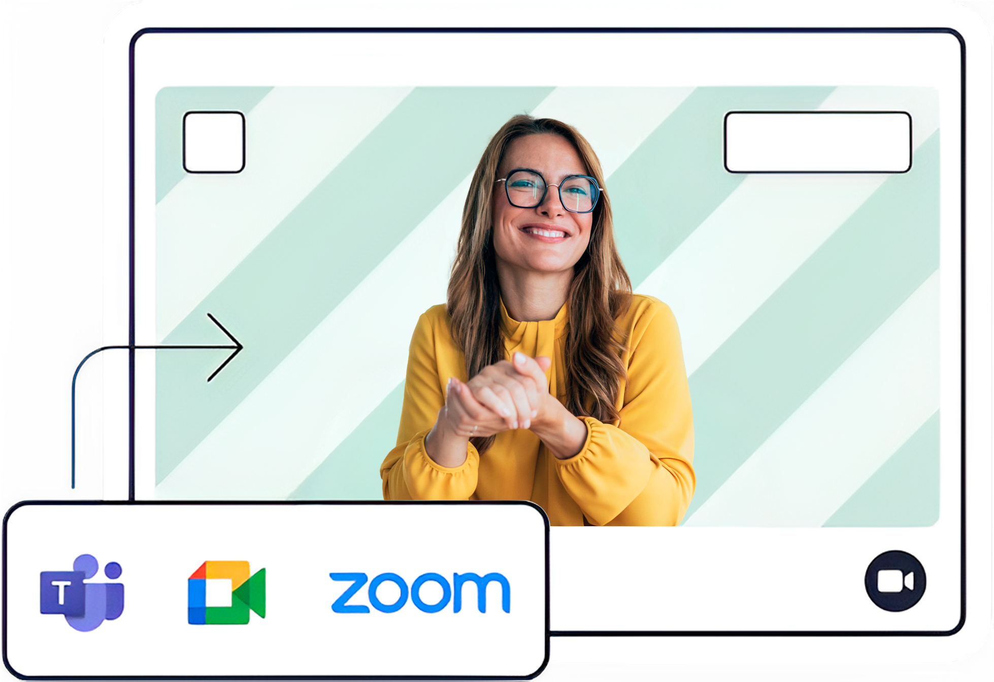 video background with Zoom, Teams, and Google Meet integrations