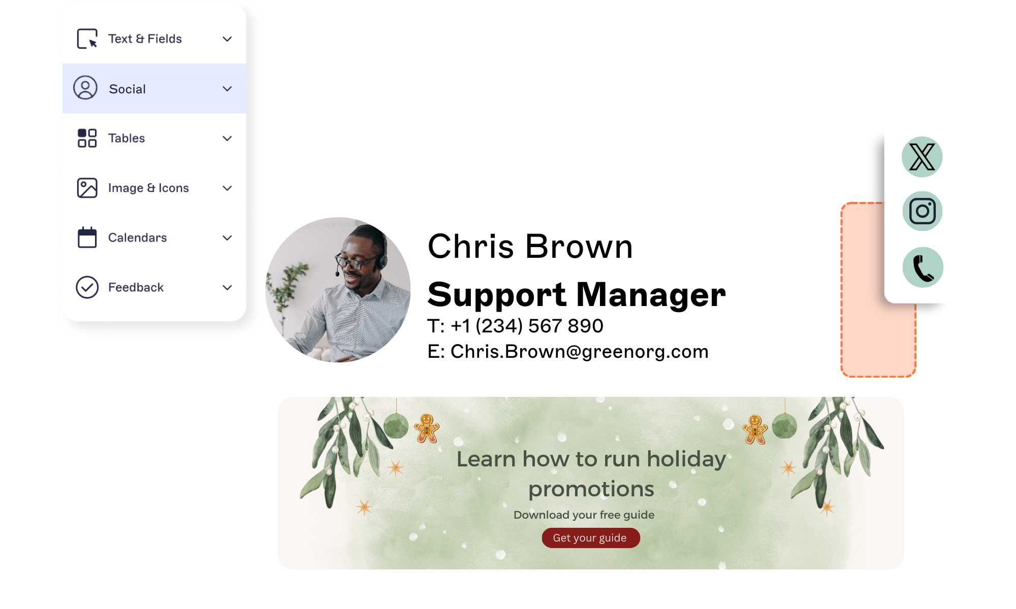 email signature banner template for christmas