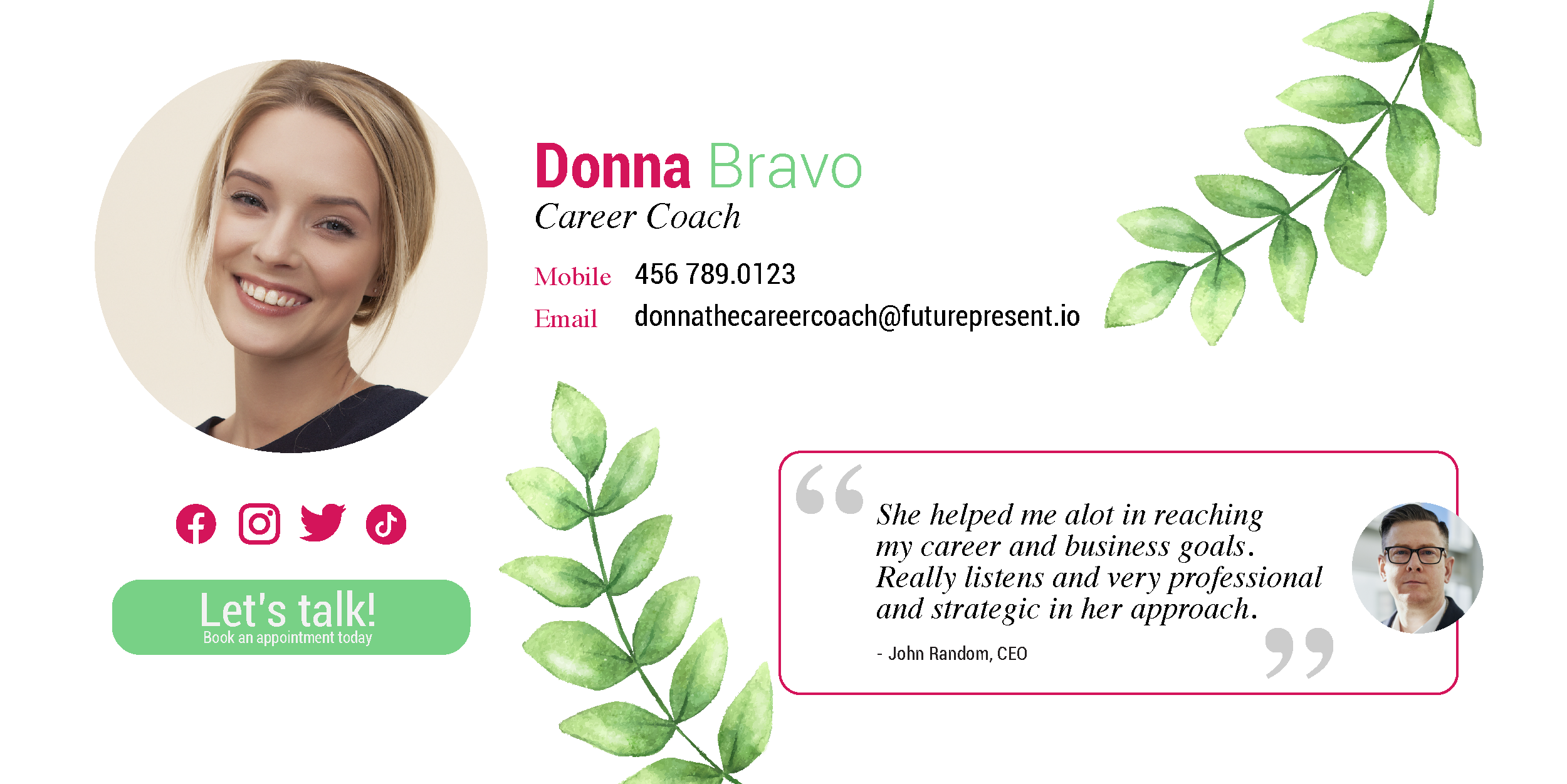 career coach email signature