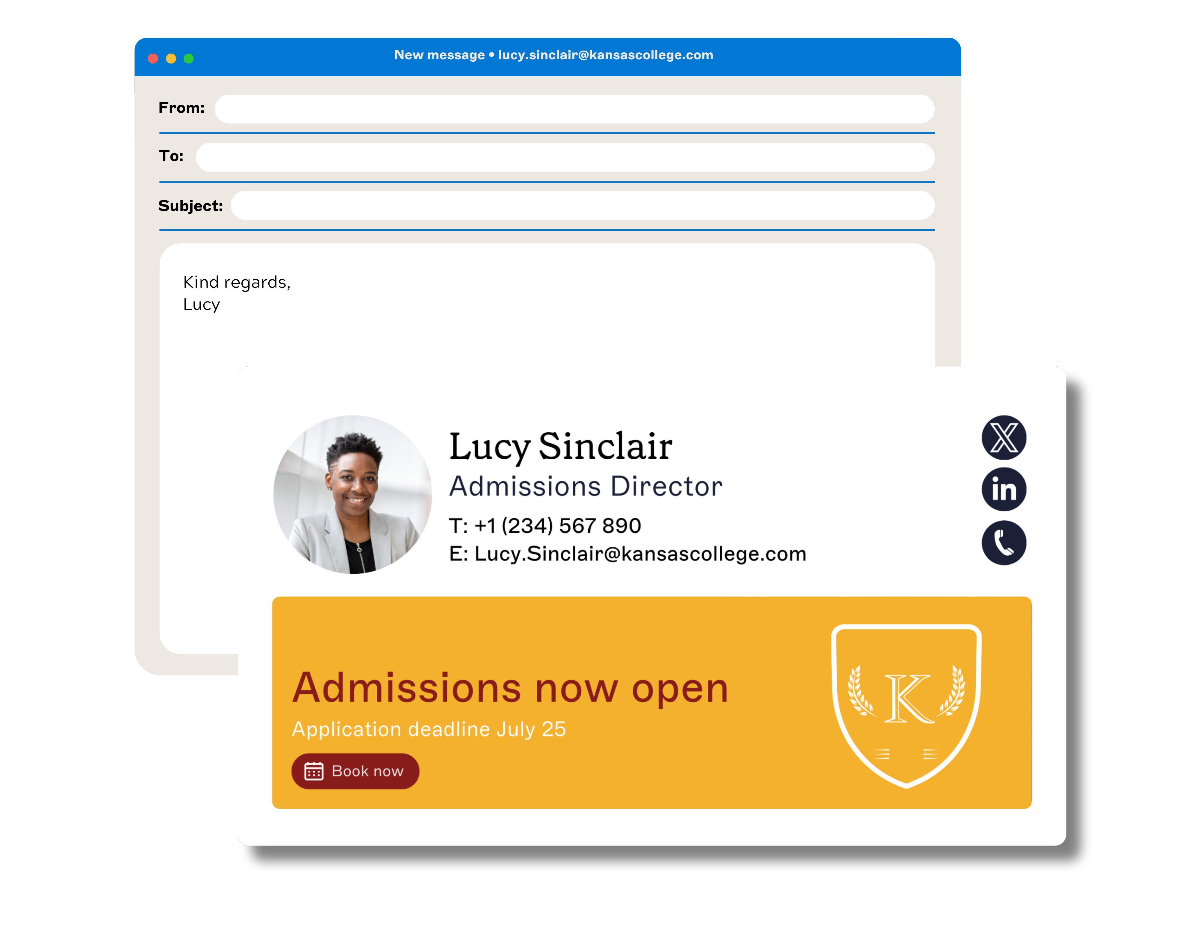 admissions director email signature template
