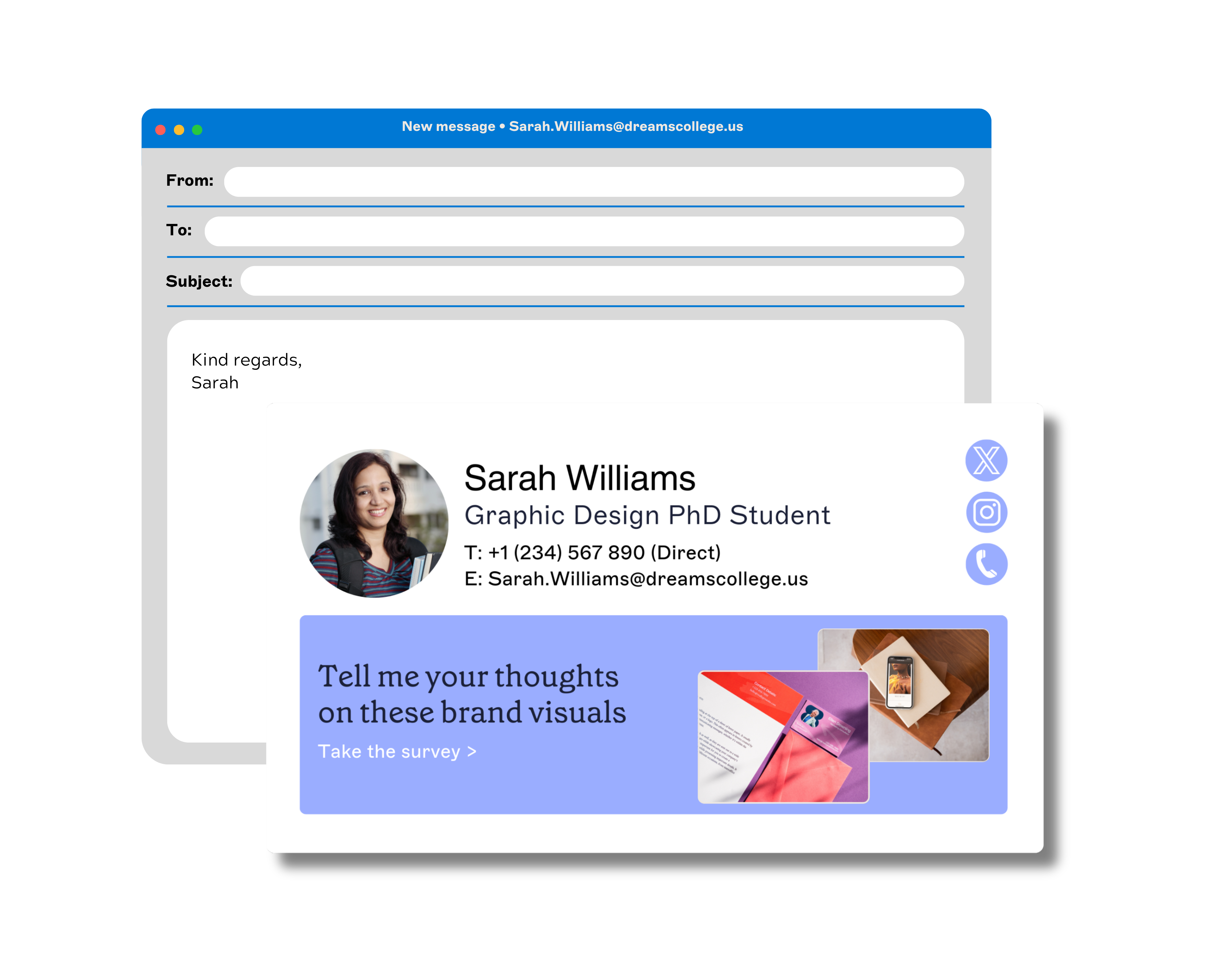 taille de signature d'email pour bureau