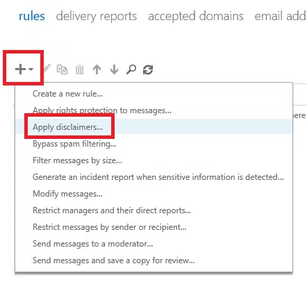 applying an office 365 disclaimer