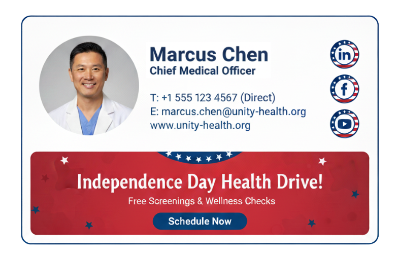 4th july email signature template