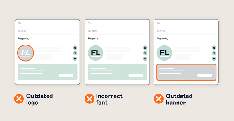 inconsistent Outlook email signatures
