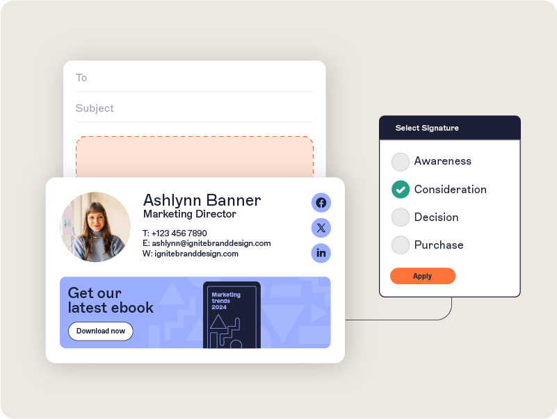 ABM email signature at consideration stage