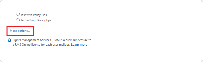 Click the More options link