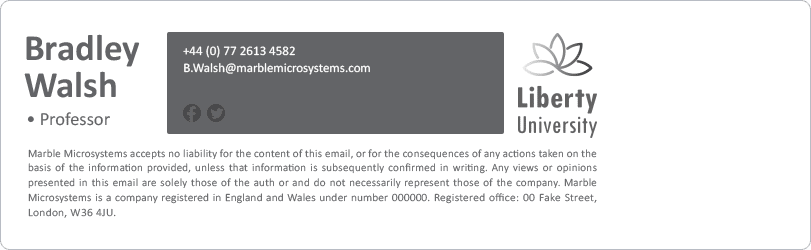 professor email signature template