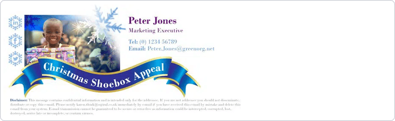 Christmas email signature template for charity