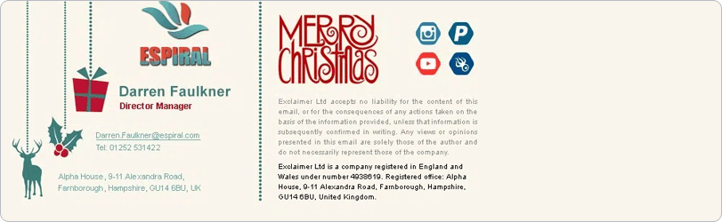 Merry Christmas message in email signature template